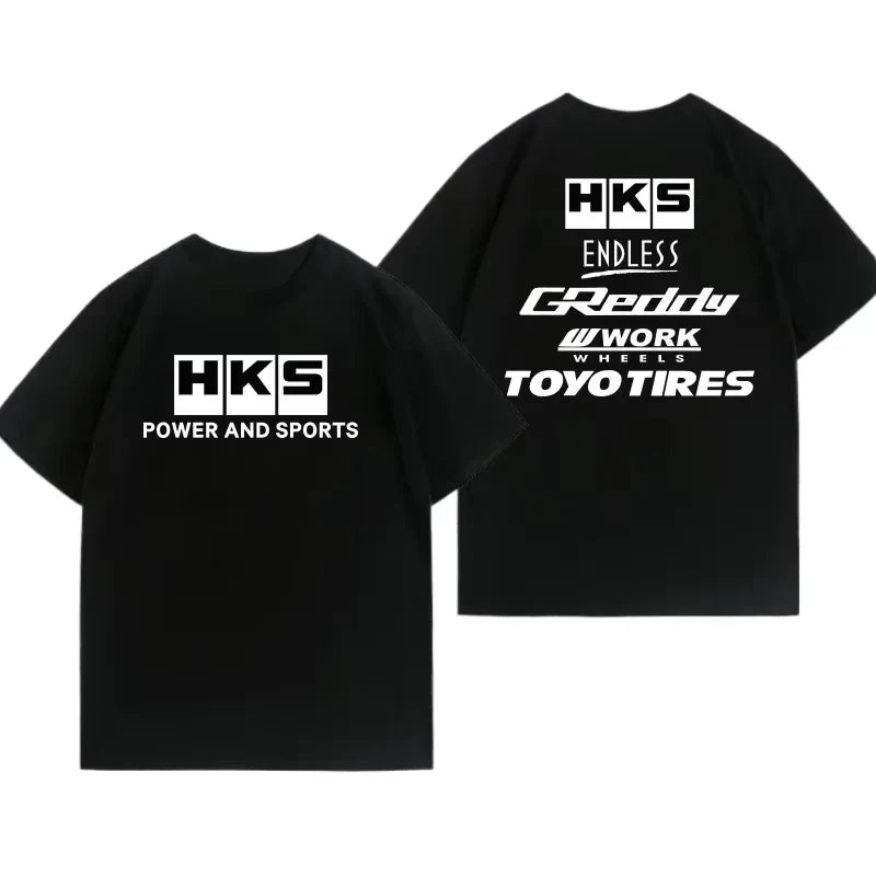 2025 Japan JDM Modified Car HKS ENDLESS Work Pure  Tshirt Men Women Short Sleeve Big Size Crewneck Top Man Tees Unisex