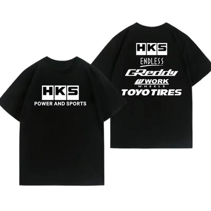 2025 Japan JDM Modified Car HKS ENDLESS Work Pure  Tshirt Men Women Short Sleeve Big Size Crewneck Top Man Tees Unisex