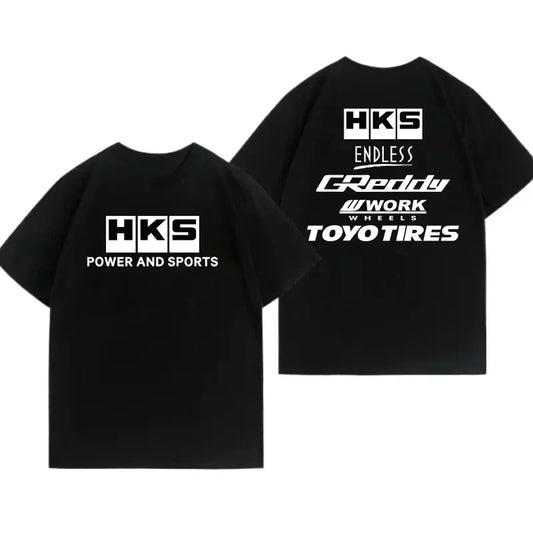 2025 Japan JDM Modified Car HKS ENDLESS Work Pure  Tshirt Men Women Short Sleeve Big Size Crewneck Top Man Tees Unisex