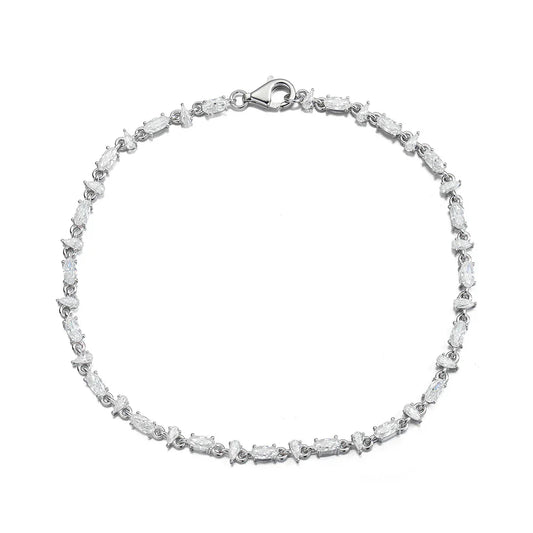 Bracelet de tennis en moissanite ovale taille poire plaqué argent 925 or blanc 18 carats certifié GRA Bracelets fins pour femme homme