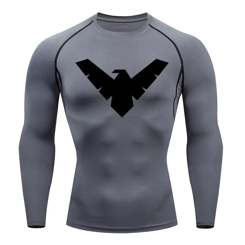 Summer Short Sleeve Compression Shirt Men Sports Top Running T Shirt Quick Dry Gym Workout Clothing Sun Protection Long Sleeve
