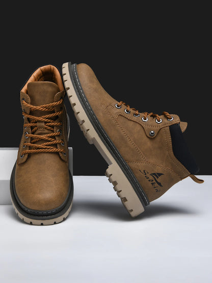 Handmade Men Boots Autumn Outdoor Hiking Boots Ankle Winter Leather Shoes Sneakers Hombres Botas High Top Footwear Anti Slip