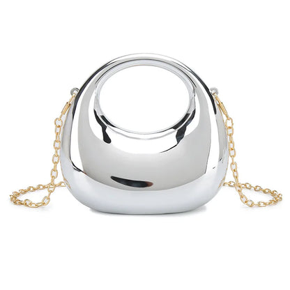 Mini Acrylic Dinner Bag Women's Crossbody Chain Handbag New Arrival Elegant Folded Underarm Bag with Magnetic Buckle Clutch