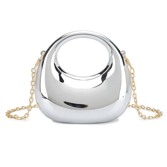 Mini Acrylic Dinner Bag Women's Crossbody Chain Handbag New Arrival Elegant Folded Underarm Bag with Magnetic Buckle Clutch