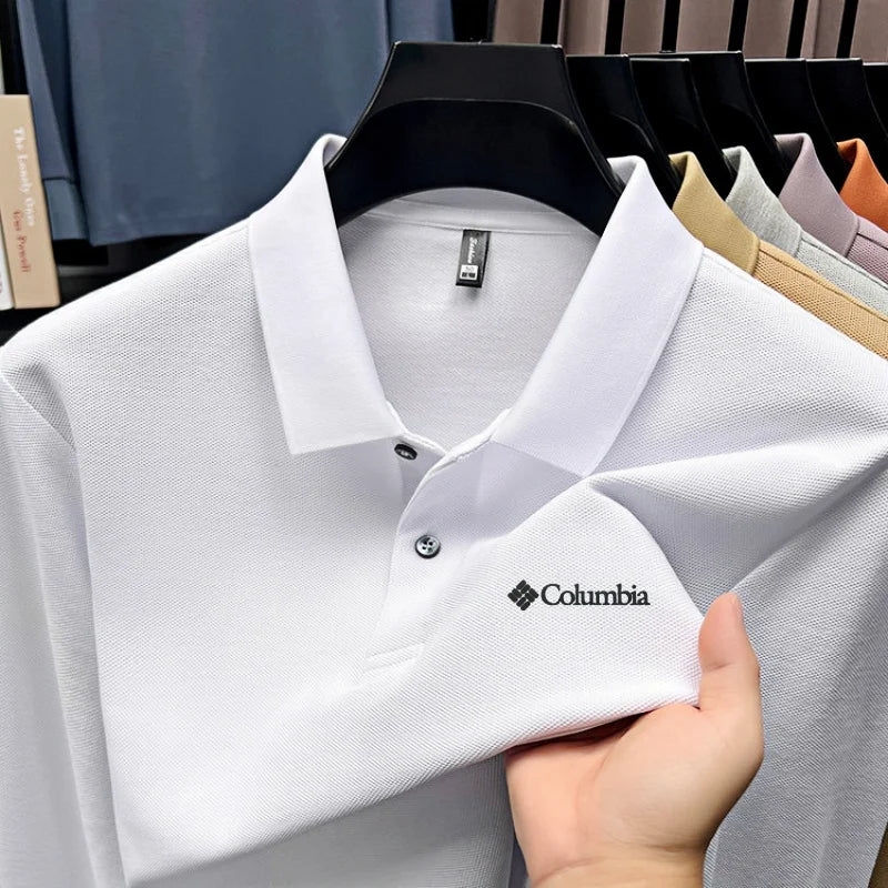 High end brand Polo shirt long sleeved fashionable printed men's top spring 100% cotton skin friendly comfortable casual T-shirt