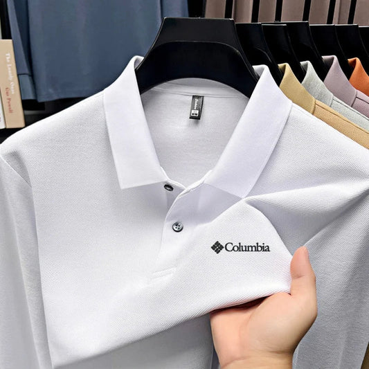 High end brand Polo shirt long sleeved fashionable printed men's top spring 100% cotton skin friendly comfortable casual T-shirt