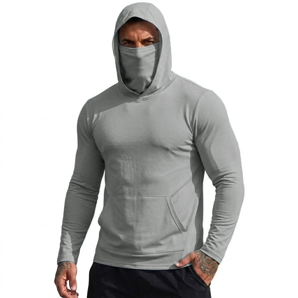 Mens UPF50+ Performance T-Shirt Hoodie Hiking Quick Dry Sweatshirts Sunscreen Fishing Wear Long Sleeve Sun Protection Tshirts