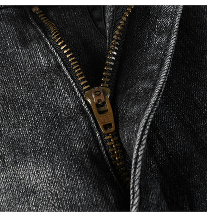 Men's Boot Cut Denim Jeans Gray Black High-Quality Cotton Pants Classic Slim Stretch Flared Trousers