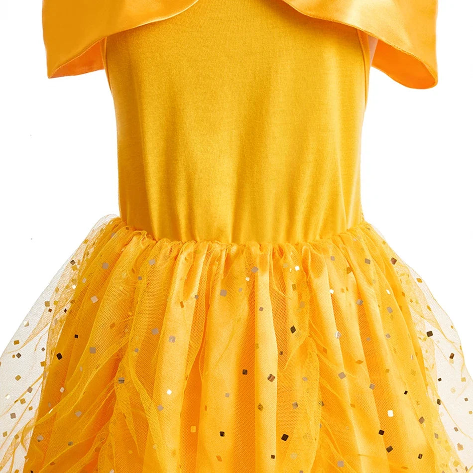 2026 Kid Elsa Anna Costume Girl Birthday Floral Dress Children Snow Queen Performance Fantasy Princess Evening Halloween Costume