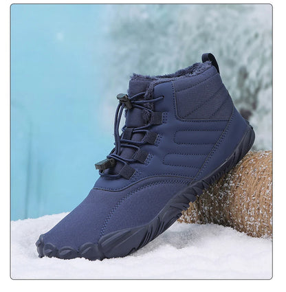Snow Boots Men Winter Shoes Barefoot Ankle Boots 36-46 Couple Snow Shoes Outdoor Hiking Shoes Fur Warm Plush Boots