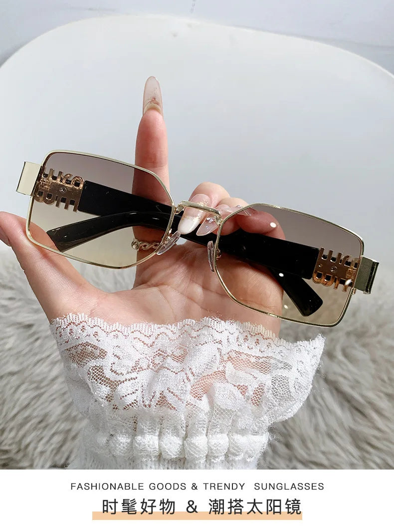 Metal Women's Sunglasses High Quality High Sense Trend Street Sun Glasses Girls Sunshade Glasses UV400