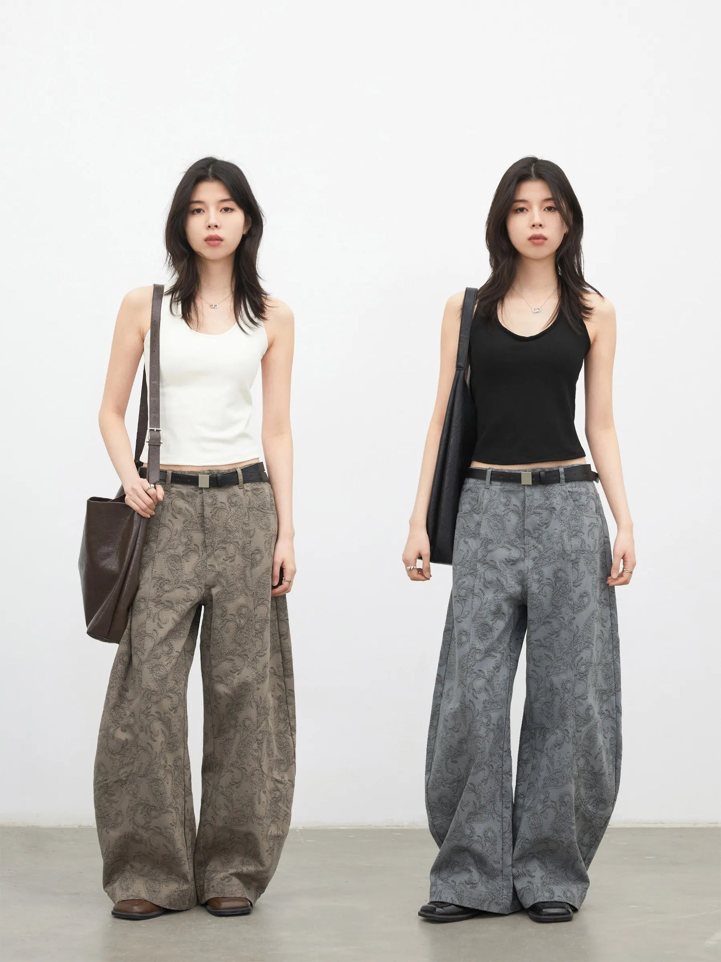 New Women Jeans Loose Casual High Waist Wide Leg Denim Pants Paisley Female Trousers Spring Autumn 2026