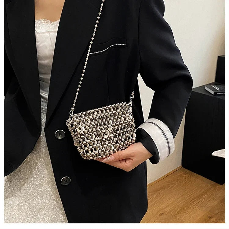 PU Sense of Luxury Solid Color Evening Bags Hollow Out Temperament 2025 Hot Sale Ladies Bags Versatile Fashion Shoulder Bags