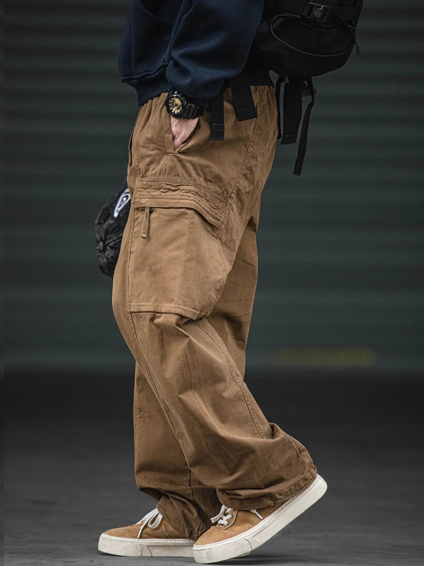 Oversized Baggy Vintage Washed Cargo Pants Men Loose Fit Multi Pocket Straight Leg Retro American Style Streetwear Utility Pants