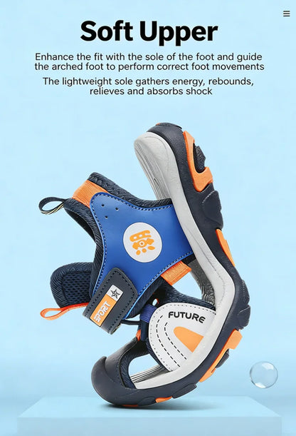Children's Summer Sandals Comfortable Flat Non-Slip Outdoor Sports Casual Breathable Walking Shoes for Kids Boys Girls