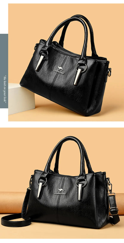 Genuine 3Layers High Quality Soft PU Leather Ladies Shoulder Crossbody Bags for Women  Luxury Handbags  Women  Designer A Main
