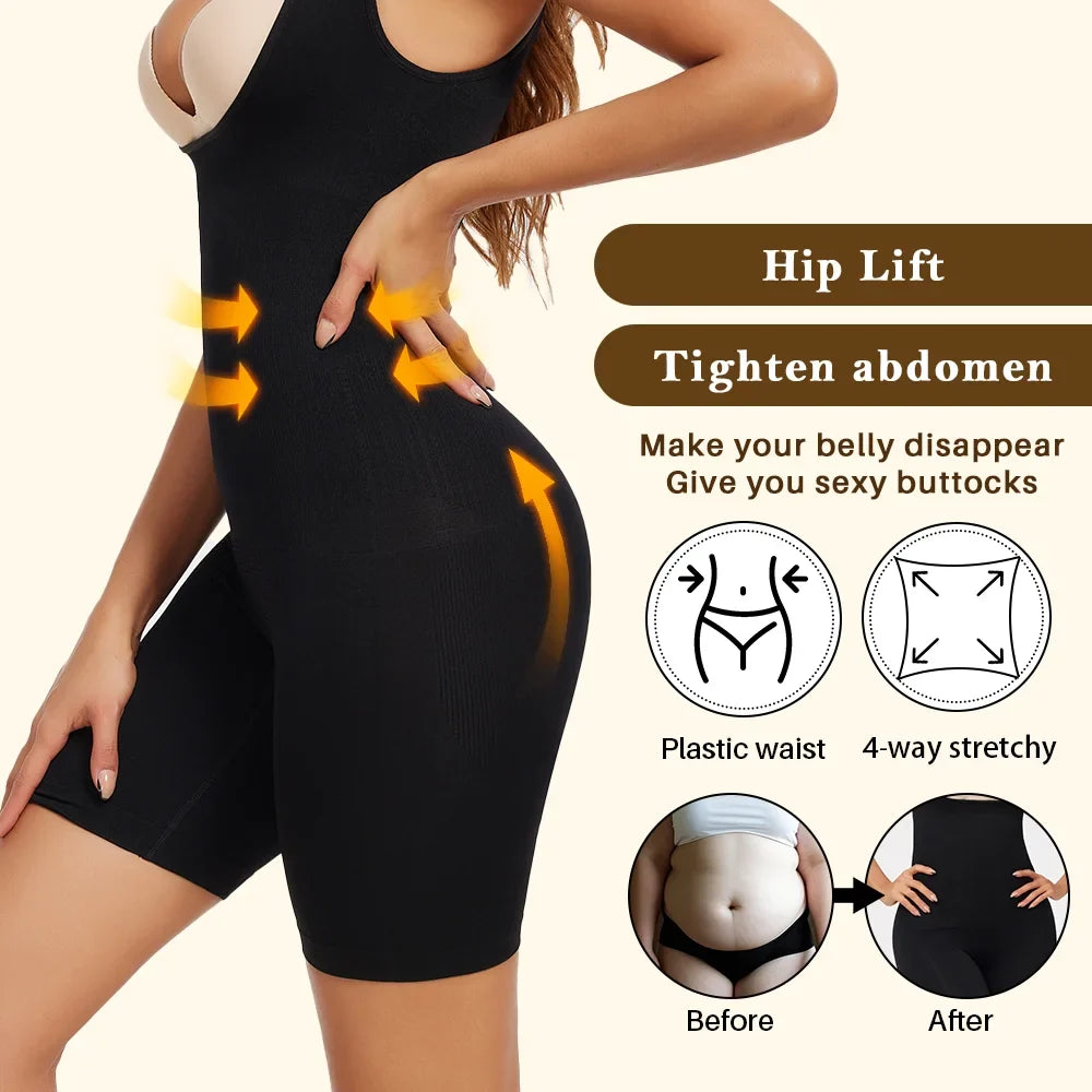 Women's One-Piece Tight Buttocks Control Lifting Shaping Shapewear Bodysuit Device High Waist Training Tight Fitting Clothing