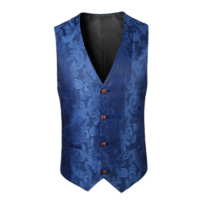 2025 New High-end V-neck Jacquard Black Vest for Men, White Sleeveless Waistcoat, Silver Billiards Uniform ,male Magician Vests