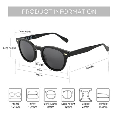 Classical High-quality Acetate Polarized Sunglasses Unisex UV400 Protection Shade Retro Round Sun Glasses ZS6211
