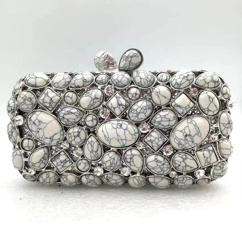 Natural Rhinestone Handmade Clutch Women Wedding Party Cocktail Evening Bag Colorful Diamond Handbag Fashion Yellow Purse