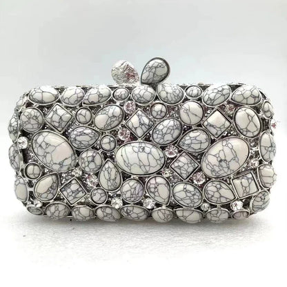 Natural Rhinestone Handmade Clutch Women Wedding Party Cocktail Evening Bag Colorful Diamond Handbag Fashion Yellow Purse