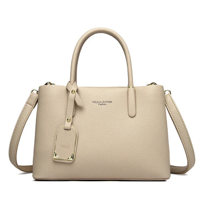 Solid Color pu leather Zipper Sweet Ladies Tote Bags on Sale 2025 High Quality Large Capacity Concise Shoulder Bags for Women