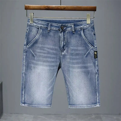 2026 Mens Summer Distressed Denim Shorts Baggy Casual Ripped Jeans Straight Leg Five Inch Shorts Streetwear Loose Fit
