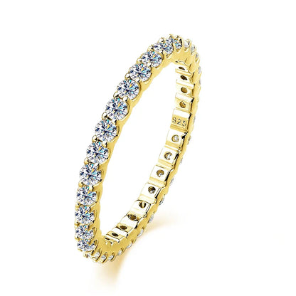 D VVS1 All Moissanite Rings for Women Man Engagement Wedding Eternity Band with GRA S925 Silver Plated 18k Gold Ring