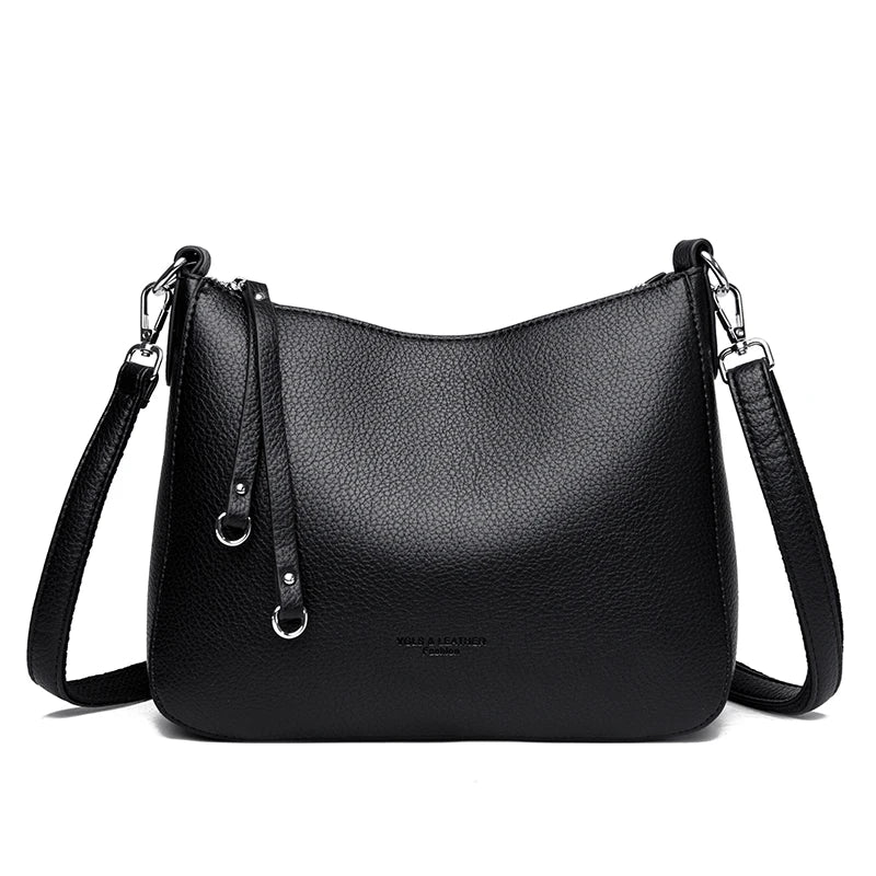 New Luxury Designer Handbag Solid Color PU leather Women Shoulder Bag Casual Crossbody Bags for Women New Zipper Messenger Bag