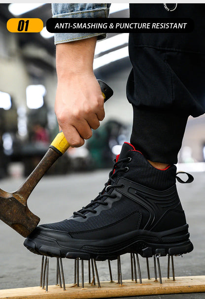 New 2026 Fashion Men Work Safety Boots Anti-smashing Industrial Work Shoes Sneakers Anti-sand Boot Outdoor Ankle Male Footwear