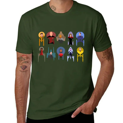 Trek ships & captains T-Shirt hippie clothes summer top oversized anime figures mens tall t shirts