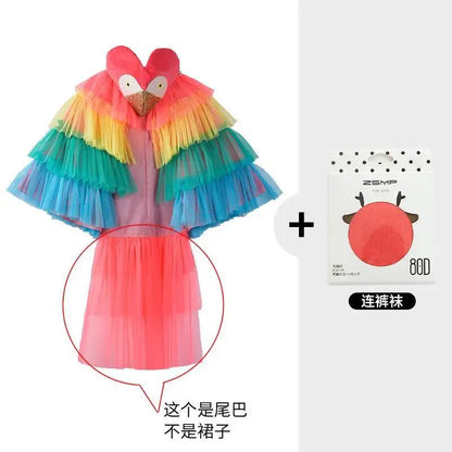 Halloween Children's Costume Cosplay Animal Parrot Performance Costume Kid Cloak Kindergarten Prom Animal Clothing