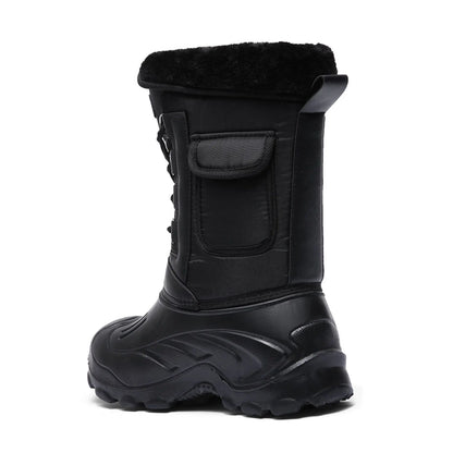2025 New Men's Winter Boots Platform Men's Snow Boots Warm Thick Plush Waterproof Outdoor Fishing Work Boots Plus Size 40-46