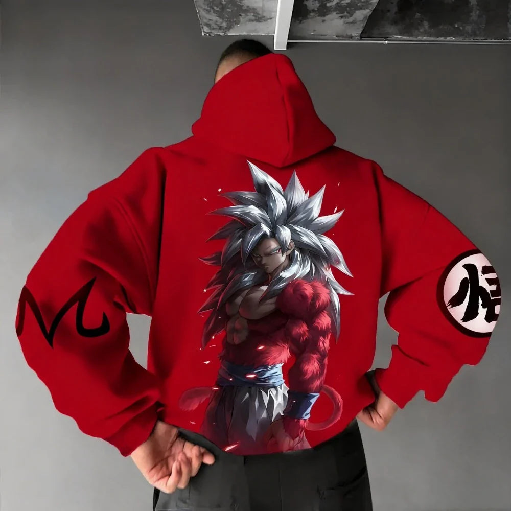 DRAGON BALL Men's Hoodie Sweatshirt Son Goku Anime Spring Autumn and Winter Boys Personality Long-sleeved Parent-child Outfit