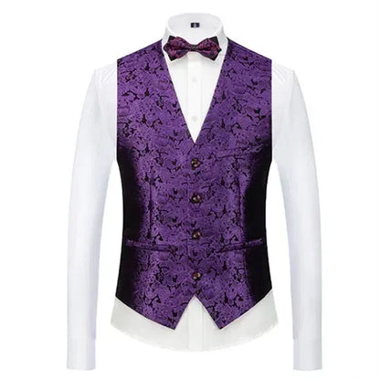 26 Colors Men's Suit Vest Single-breasted V-neck Vests Jacket Men Wedding Party Waistcoat Red Blue Green White Pink