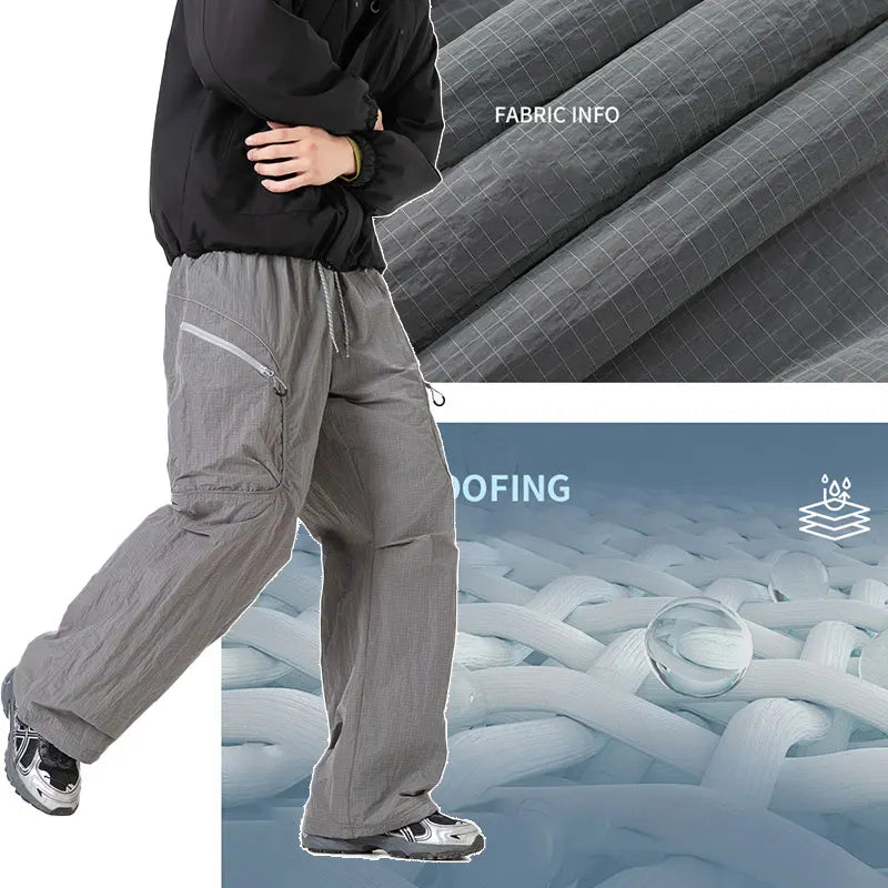 Male Hiking Pants Outdoor Waterproof Mountaineering Sports Trousers Autumn Elastic Waist Breathable Camping Fishing Cargo Pants