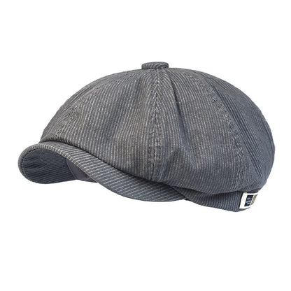 Stripe Newsboy Cap Peaky Casual Octagonal Hat Vintage Soft Berets Cap Visor Gatsby Flat Ivy Hat Four Seasons