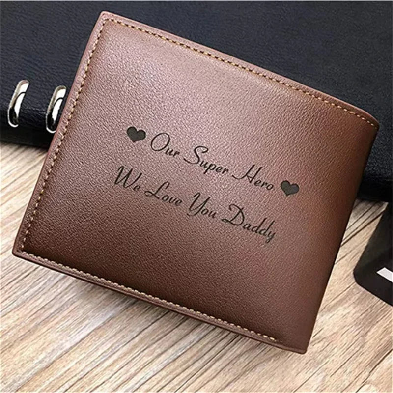 Custom Photo Wallet for Dad - Personalized Father's Day Gift for Men with Zipper & Coin Pocket, Picture Card Holder Wallets