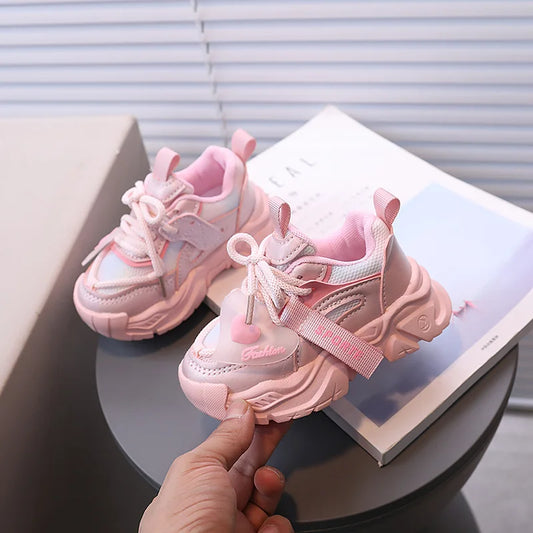 Girl Child Sport Shoe 2026 Spring Mesh Breathable Toddlers School Running Sneakers Fashion Non-slip Kids Boys Basketball Shoes