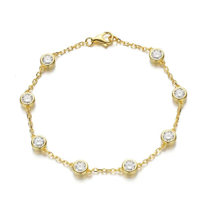4mm 0.3CT Full Moissanite Tennis Bracelets For Women S925 Silver Plated 18K Gold Hand Chain Fine Jewelry with certificate
