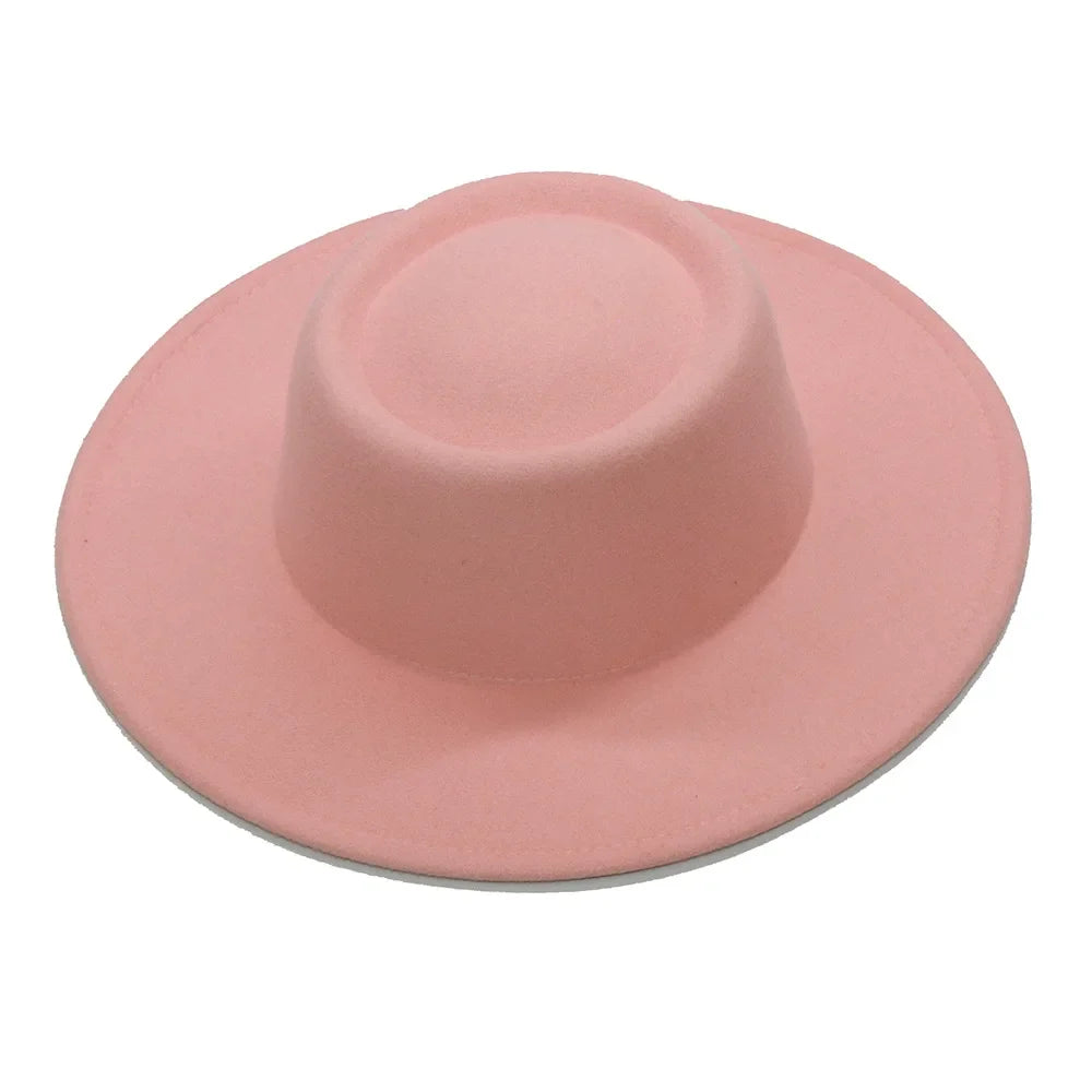 Fedora Hats Men Women 8.5CM Wide Brim Wool Felt Jazz Hats 2023 British style Dress Formal Panama Cap