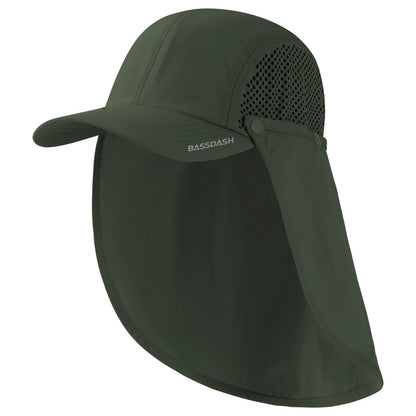 UPF 50+ Foldable Fishing Hat Baseball Cap with Removable Neck Flap Portable for Men Women Golf Hiking