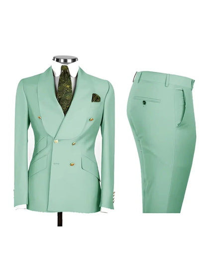 Solid Slim Fit 2 Piece Wedding Men's Tuxedos Formal Groom Suits with Shawl Lapel Blazer And Pants for Prom Party Best Man