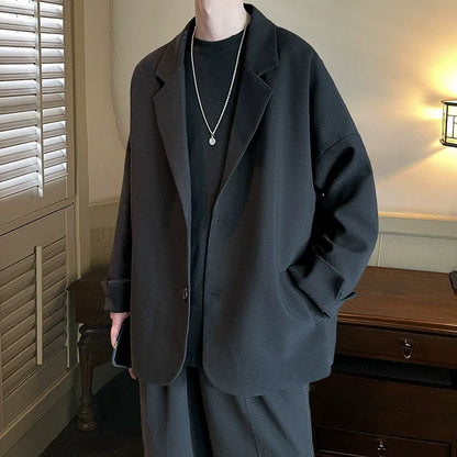 Spring Summer Men Formal Blazers Men Korean Fashion Loose Casual Dress Jacket Men Harajuku Social Suit Jacket Clothing