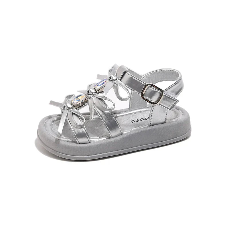 Girl Sandals Summer New Kids Fashion Hollow-out Causal Shoes Princess Versatile Sweet Bowknot Children Open-toe Beach Sandals