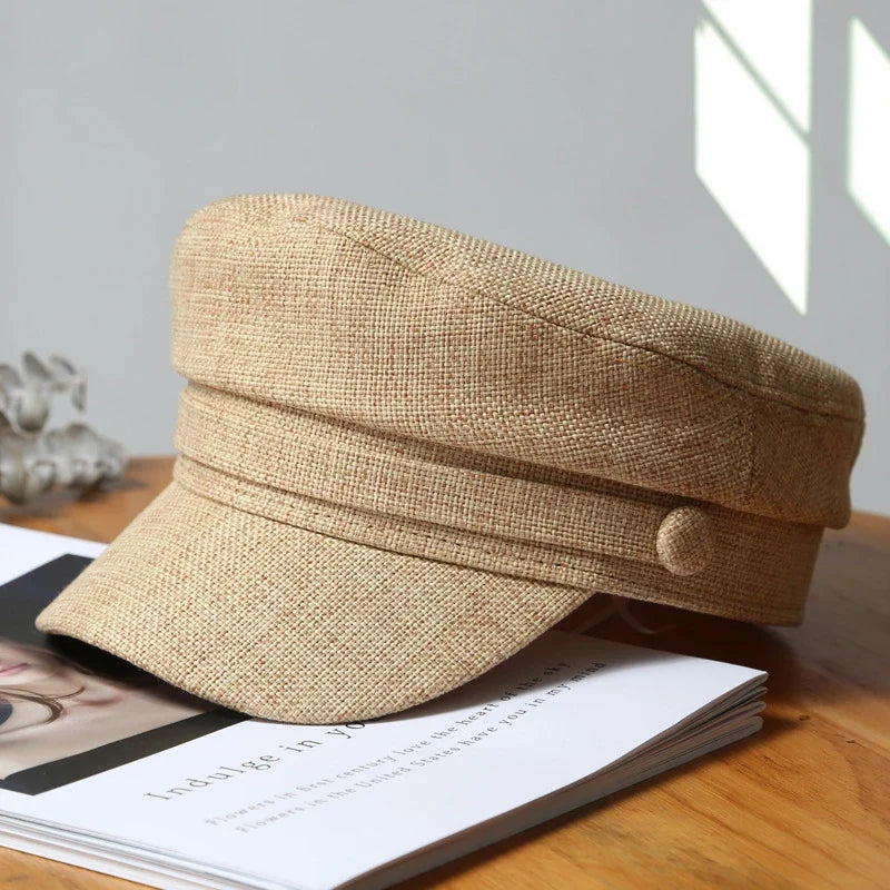 Octagonal Hats Women Beret Girls Octagonal Flat Cap Cotton Navy Hats for Women Stylish Artist Painter Newsboy Hats Army Cap