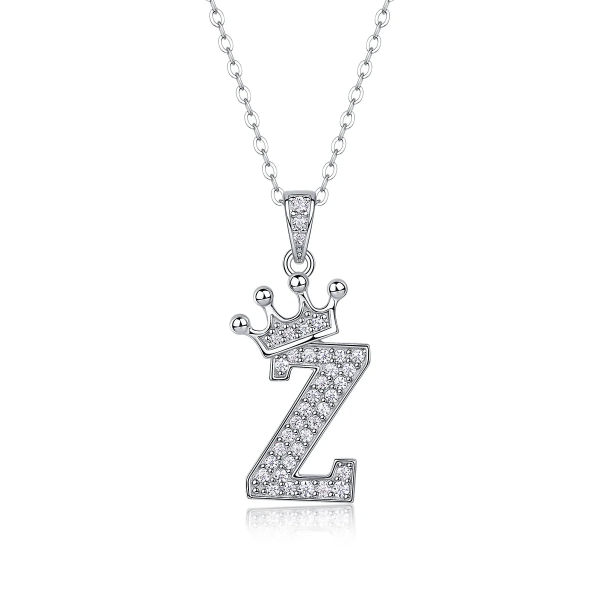 925 Silver Initial Necklace Sparkling Full Moissanite Diamond Pendant Charm Necklaces for Women Letter Name Choker Jewelry Gift