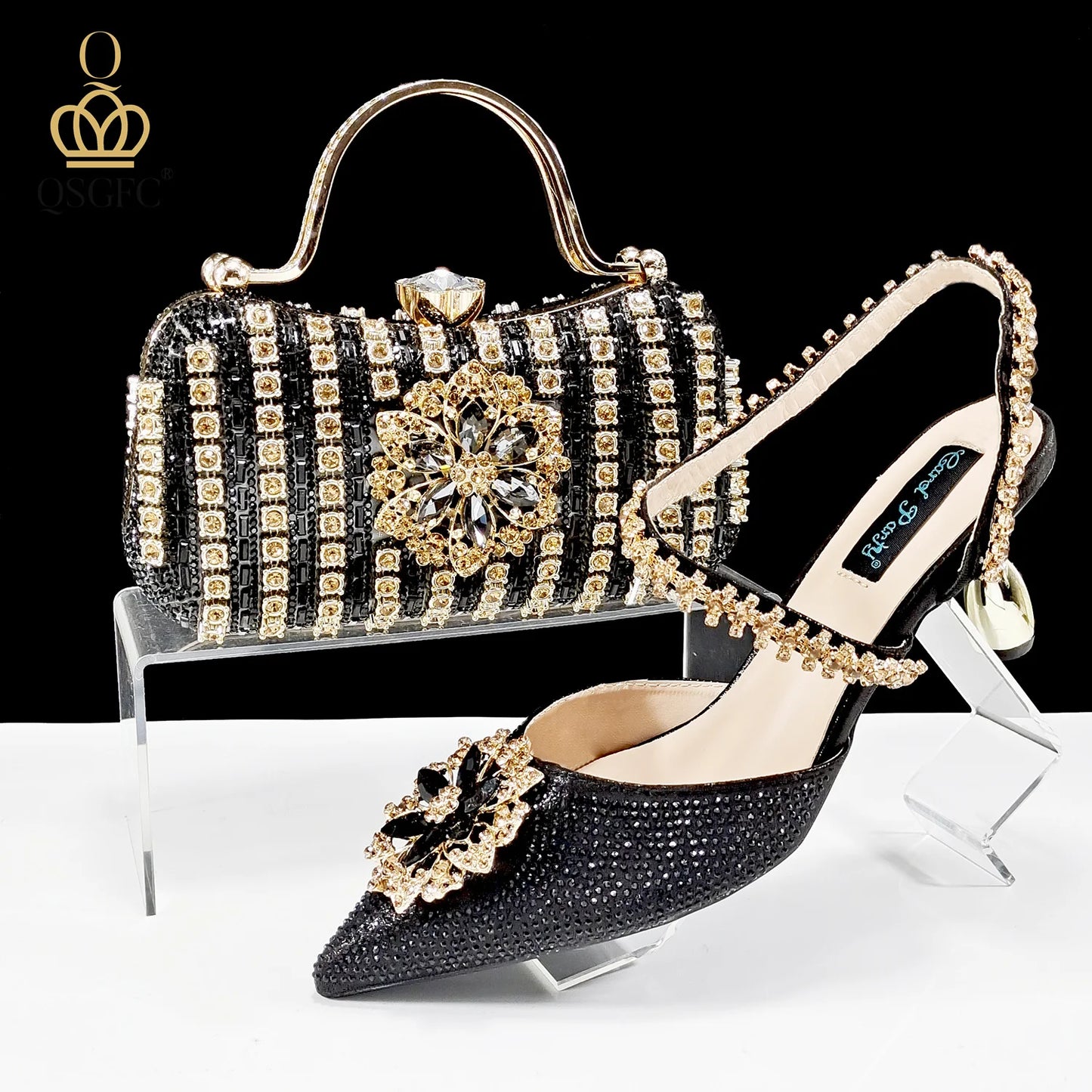 Festive Elegance: Dazzling Heels and Chic Clutch Perfect Combination Of Shoes And Bags for Party Occasions