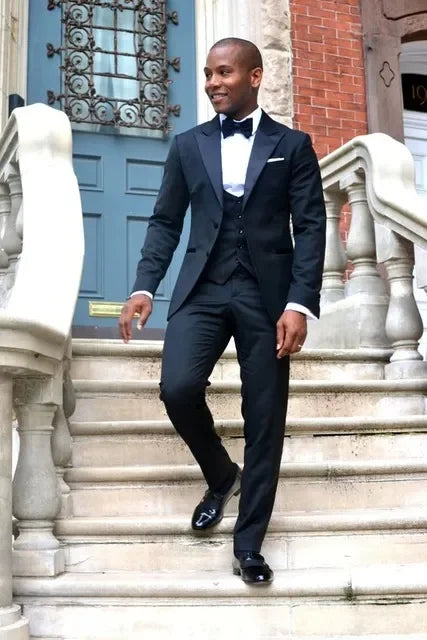 Men Suit Slim Fit Groom Tuxedos Best Groomsmen Wedding Suit Men Suits (Jacket+Pants+Vest)