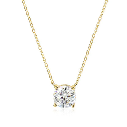 1-5CT Rose Gold Color Moissanite Necklace for Women D Color Sparkling Classic Lab Diamon Pendant Sterling Silver 925 100%